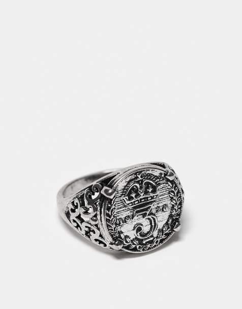ASOS DESIGN – Sovereign –Silverfärgad, polerad ring med myntdesign - view 1