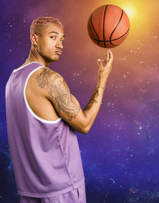 ASOS DESIGN - Space Jam: A New Legacy - Canotta con stampa di Bugs Bunny, colore viola in coordinato, 3 di 4
