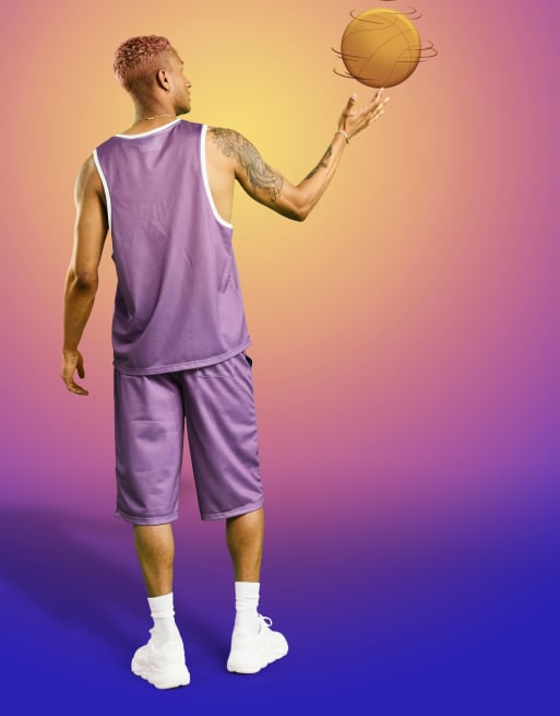 ASOS DESIGN Space Jam: A New Legacy co-ord basketball short with print in  purple, ASOS