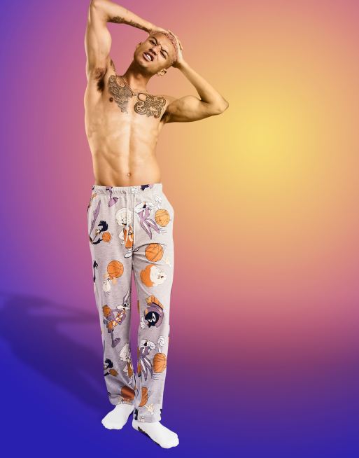 ASOS DESIGN – Space Jam: A New Legacy – Lounge-Pyjamaunterteil mit All-over-Print