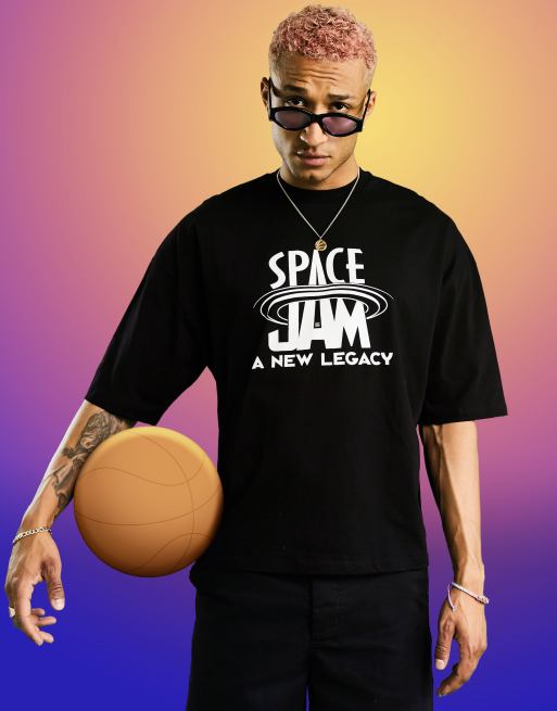 ASOS DESIGN - Space Jam: A New Legacy - Oversized T-shirt med print foran og bagpå i sort