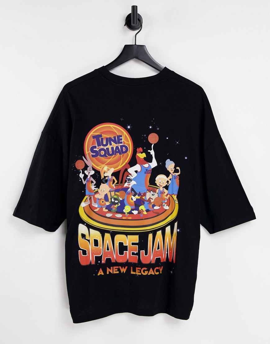 ASOS DESIGN - Space Jam: A New Legacy - Oversized unisex-T-shirt med print bagpå i sort