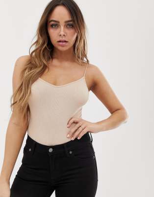 ASOS DESIGN spaghetti strap cami bodysuit in black