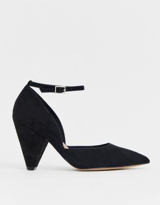 asos design speakeasy pointed mid heels