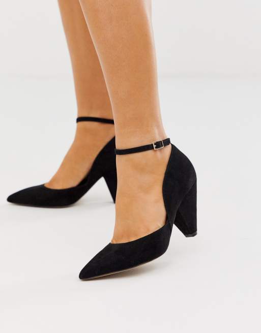 ASOS DESIGN - Speak Out - Scarpe a punta nere con tacco ...