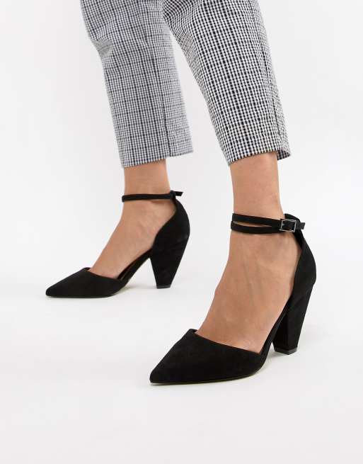 asos black mid heels