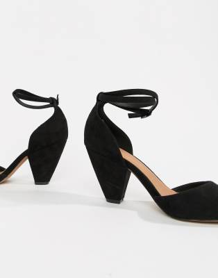 asos design speakeasy pointed mid heels