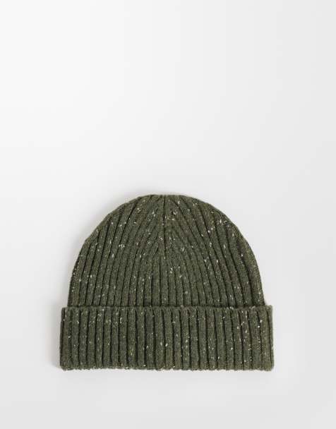 ASOS DESIGN speckled rib mini beanie in green - view 1