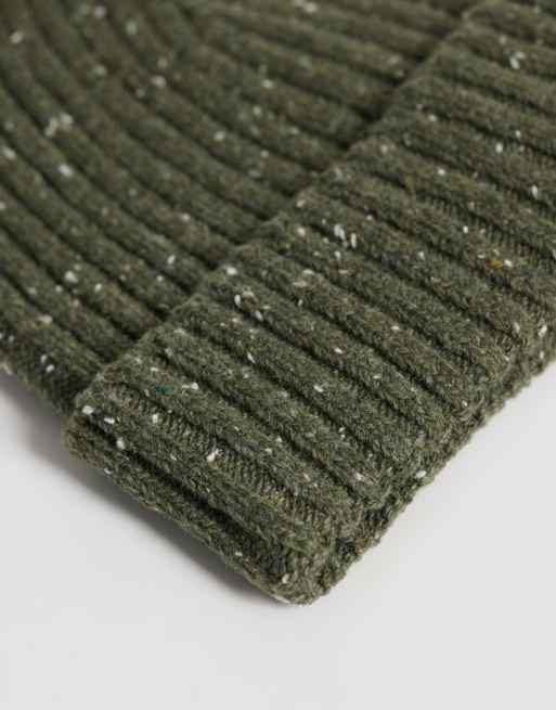 ASOS DESIGN speckled rib mini beanie in green, 2 of 3
