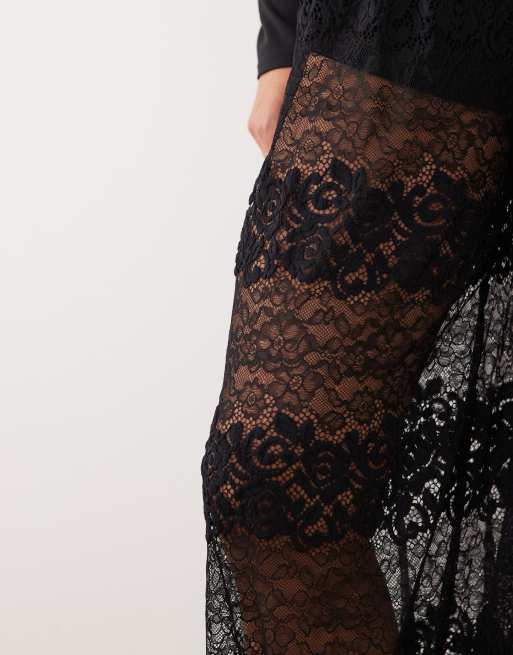 ASOS DESIGN spetsmixade oversize ballongbyxor i svart, 5 av 5