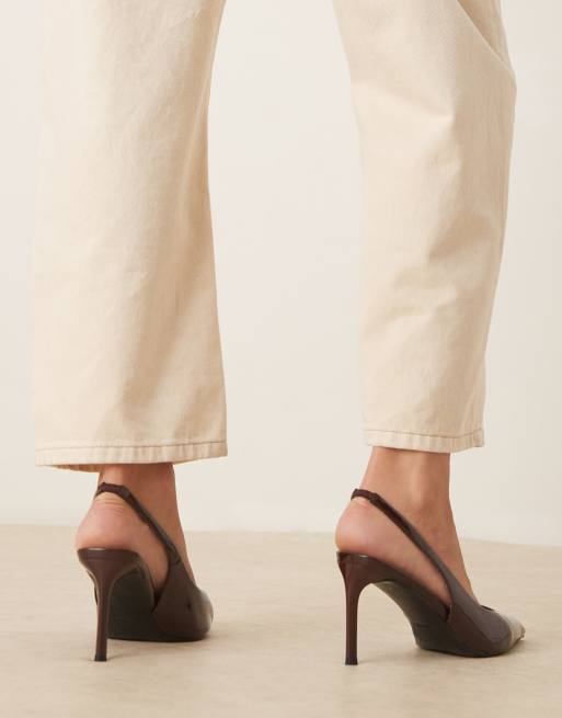 ASOS DESIGN - Spicy - Chaussures à talon aiguille mi-haut et bride arrière - Chocolat, 4 de 4