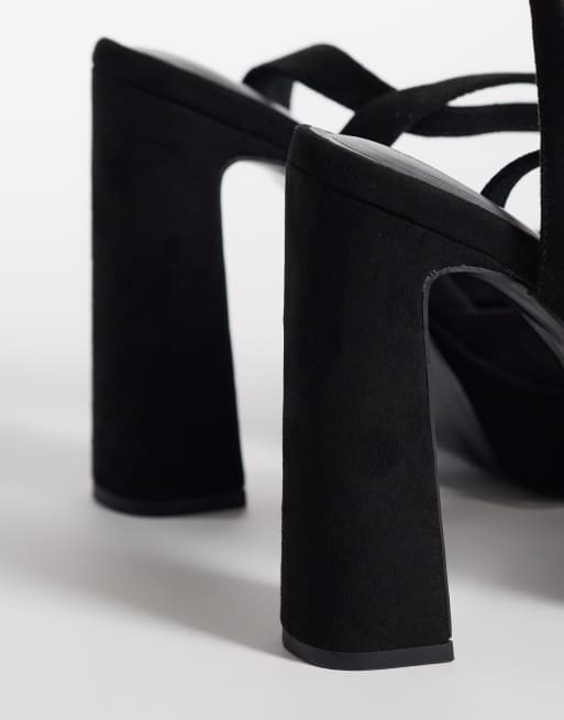 ASOS DESIGN Spidse platform-sko med høj hæl i sort, 4 af 4
