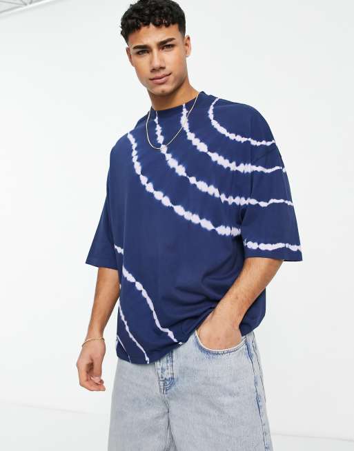 ASOS DESIGN – Spiralformat batikfärgad t-shirt i oversize