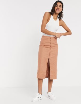 asos cord midi skirt