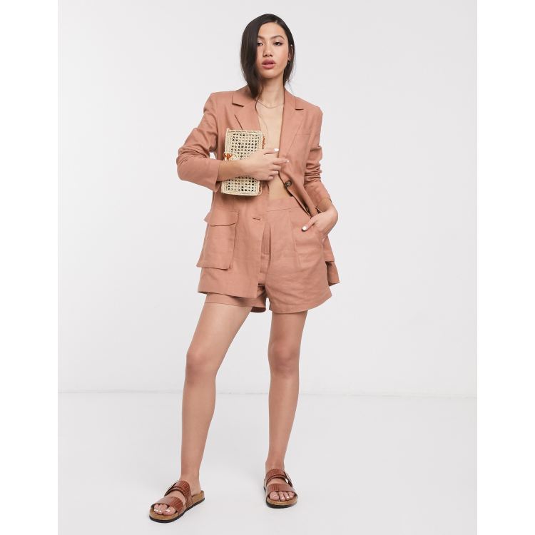 ASOS DESIGN splendid linen suit shorts