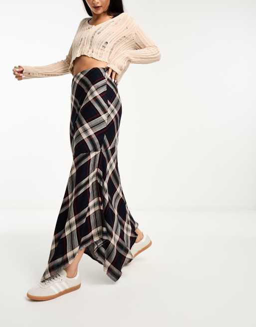 FULL TILT Spliced Plaid Skirt