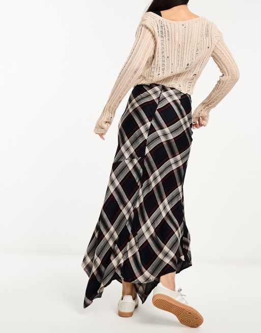 FULL TILT Spliced Plaid Skirt