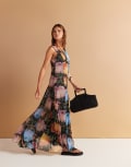 [ASOS DESIGN] ASOS DESIGN spliced maxi dress with godet hem in floral print-Multi 8 Floral print