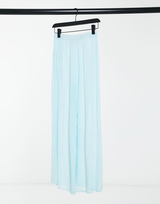 ASOS DESIGN split beach trouser co-ord in blue