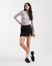 ASOS DESIGN satin bias maxi skirt in black