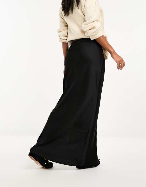 Asos satin maxi skirt shop with centre front split