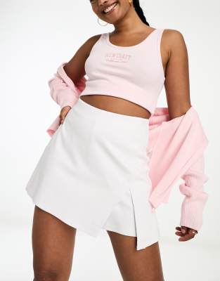 ASOS DESIGN split front skort in white - ASOS Price Checker
