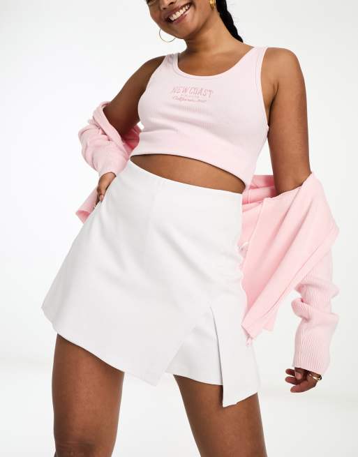ASOS DESIGN split front skort in white ASOS