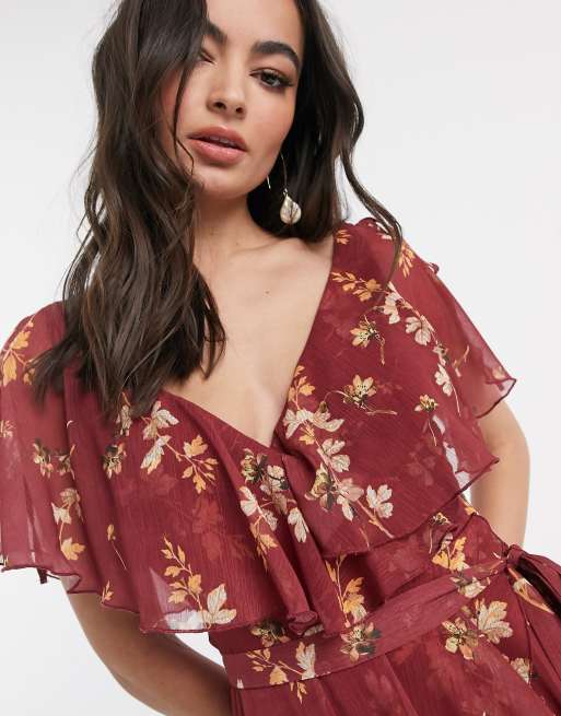 Asos design cape back dipped hem mini dress sales