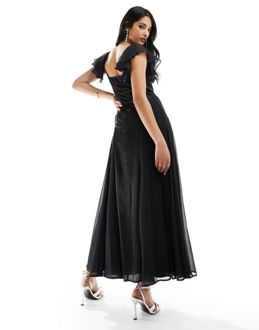sachin and babi light blue dress Black WOMAN Chiffon Midi Dress 2677484