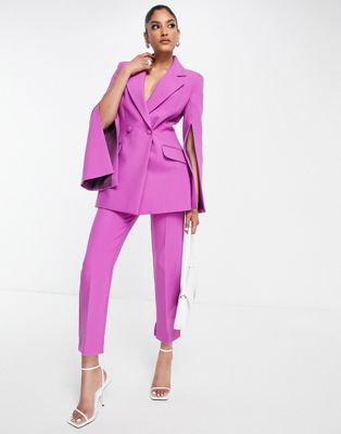 ASOS DESIGN split sleeve suit blazer in orchid