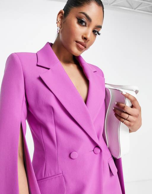 ASOS DESIGN split sleeve suit blazer in orchid | ASOS