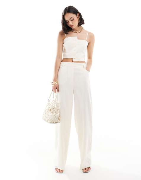 ASOS DESIGN split waistcoat and trousers in cream - view 1