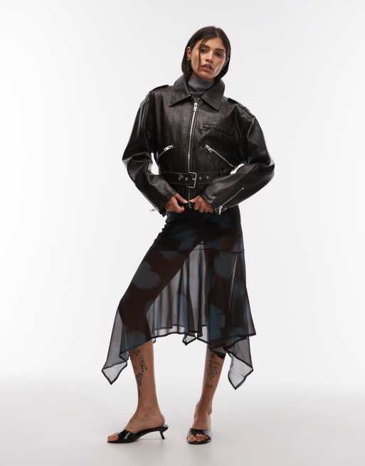 ASOS DESIGN – Spódnica maxi z obniżoną talią i rozmazanym wzorem