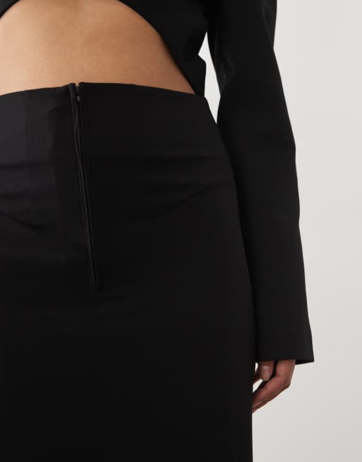 ASOS DESIGN spódnica maxi z wysokim stanem w czerni, część zestawu, 4 z 5