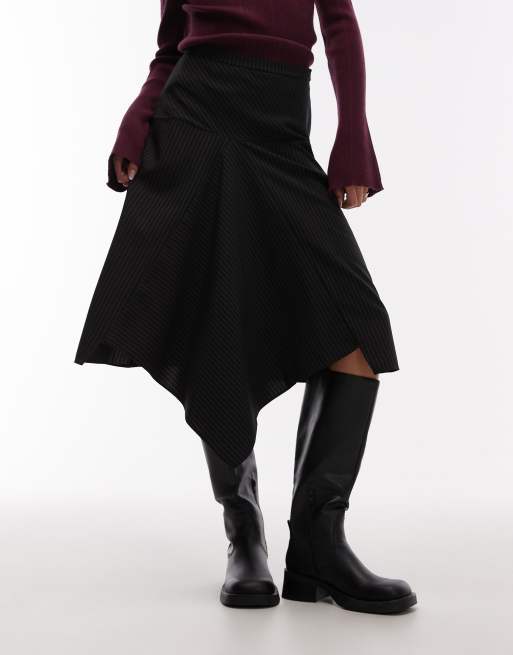 ASOS DESIGN – Spódnica midi w prążki z obniżonym dołem w stylu lat 90., 4 z 5