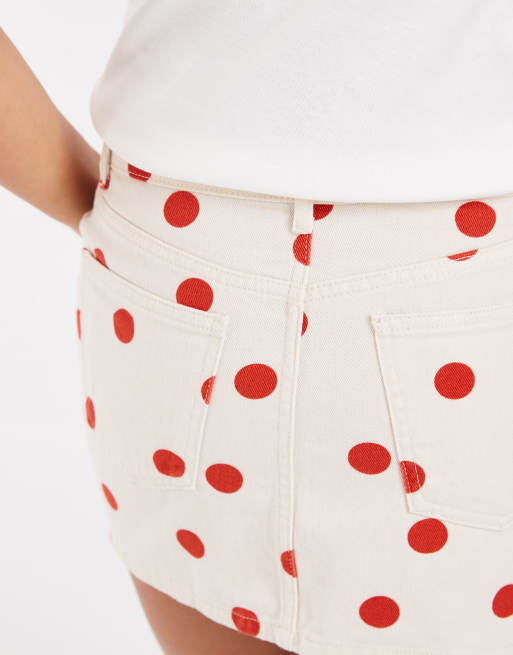 ASOS DESIGN – Spódnica mini w czerwone groszki, 5 z 5