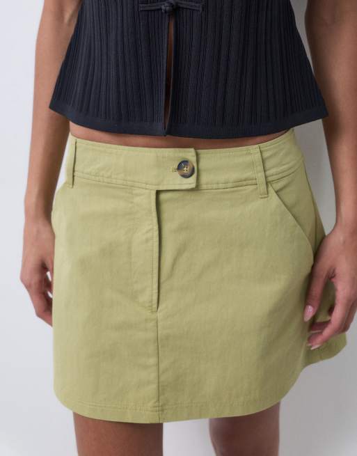ASOS DESIGN spódnica mini w kolorze limonkowym, 3 z 5