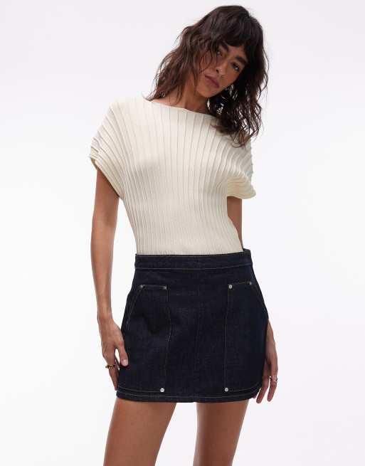 ASOS DESIGN – Spódnica mini w stylu carpenter w kolorze indygo, 2 z 5