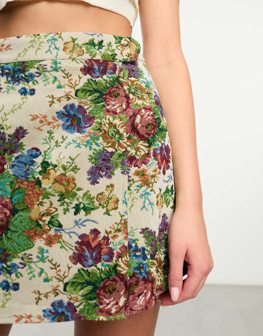 ASOS DESIGN – Spódnica mini w żakardowy tapetowy wzór, 3 z 5
