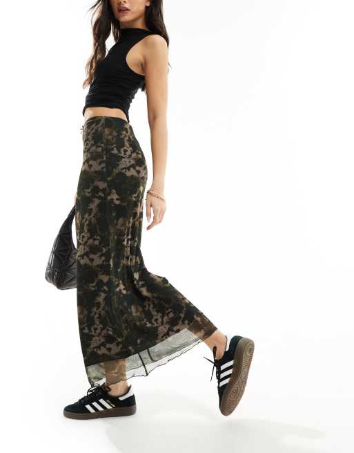ASOS DESIGN – Spódnica siateczkowa midi w zwierzęcy wzór