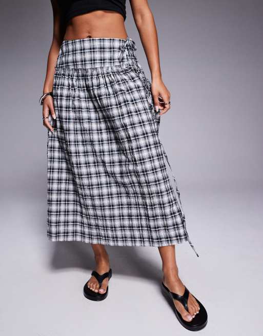 ASOS DESIGN – Spódnica typu kilt w kratkę z obniżonym stanem, 5 z 5
