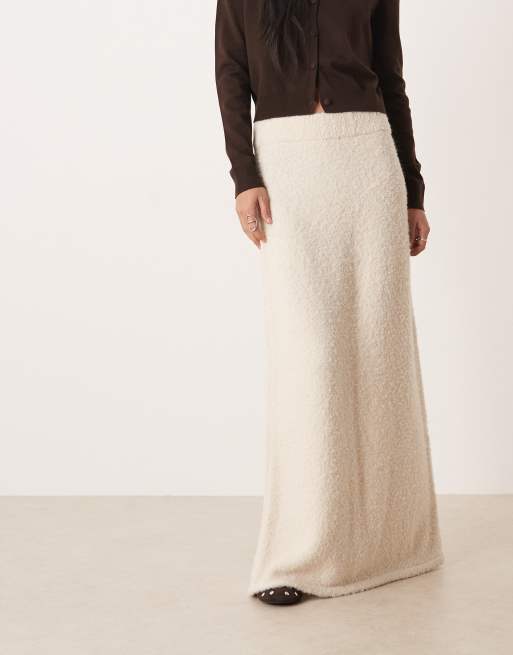 ASOS DESIGN – Spódnica z dzianiny boucle w kolorze ecru, część zestawu, 3 z 5