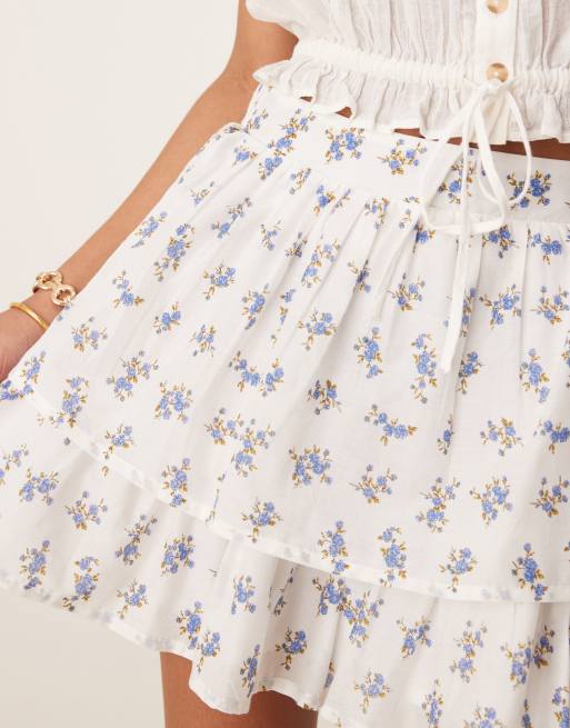 ASOS DESIGN – Spódnica z falbanką w kwiatowy wzór, 3 z 5