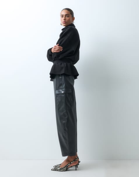 ASOS DESIGN spodnie barrel w kolorze czarnym - view 1