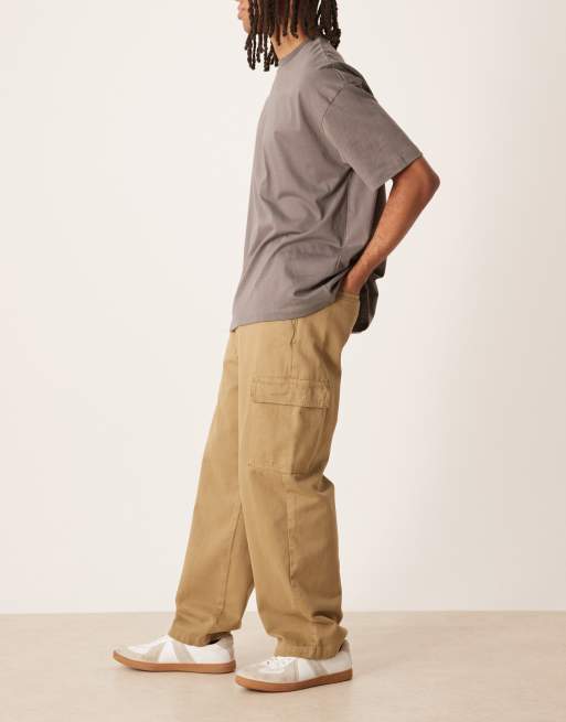 ASOS DESIGN – Spodnie bojówki o prostym kroju w kolorze khaki, 3 z 5