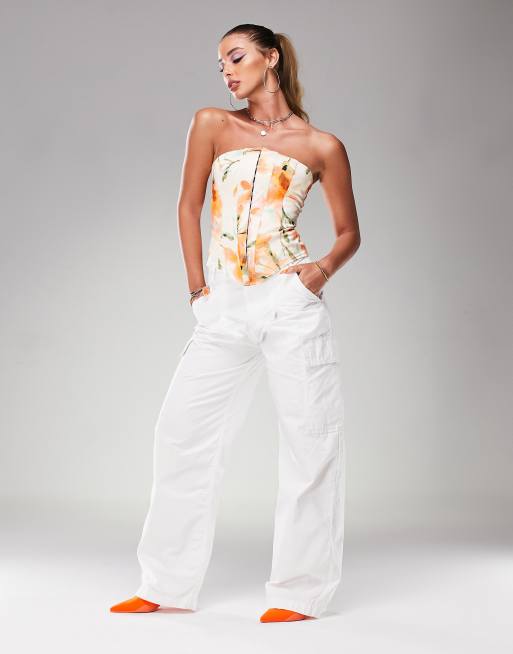 ASOS DESIGN – Spodnie bojówki oversize w kolorze ecru