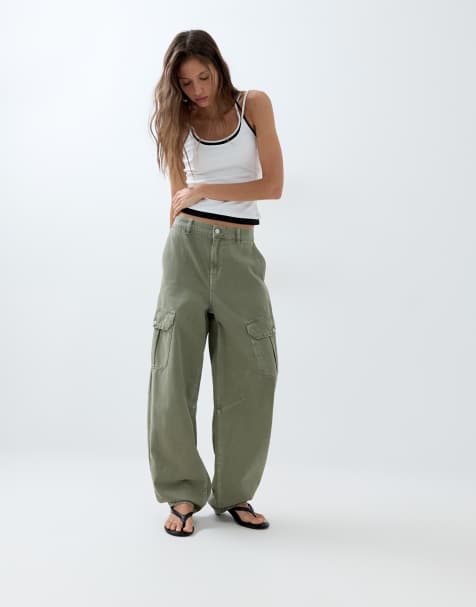ASOS DESIGN – Spodnie bojówki w jasnym kolorze khaki - view 1