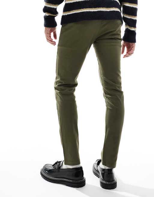 ASOS DESIGN – Spodnie chino o dopasowanym kroju w kolorze khaki, 2 z 5