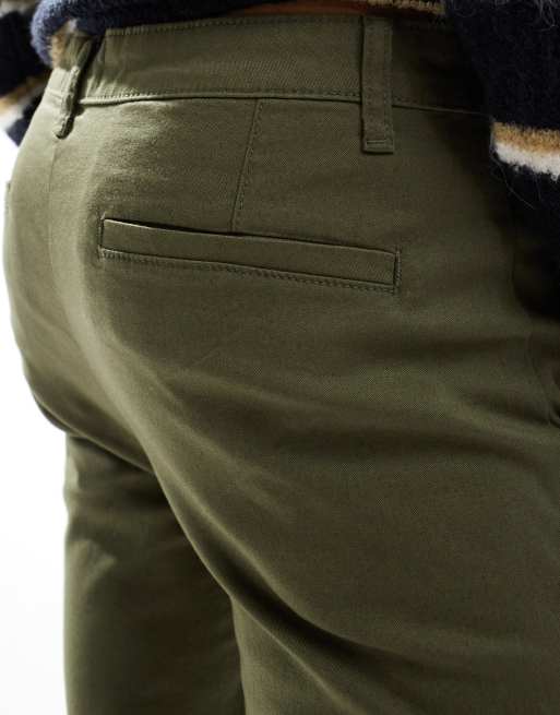 ASOS DESIGN – Spodnie chino o dopasowanym kroju w kolorze khaki, 4 z 5
