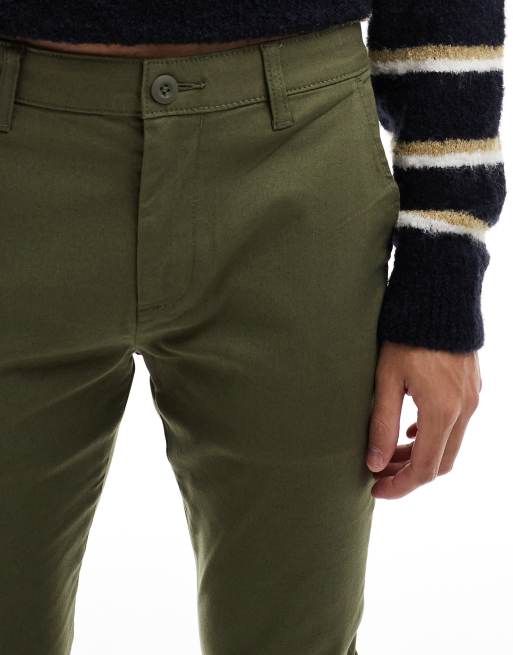 ASOS DESIGN – Spodnie chino o dopasowanym kroju w kolorze khaki, 5 z 5